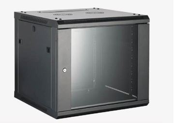 HVW XS6409-S-B 9U wall-mounted data rack with SPCC steel construction, secure housing, and optimised ventilation for IT and CCTV equipment
