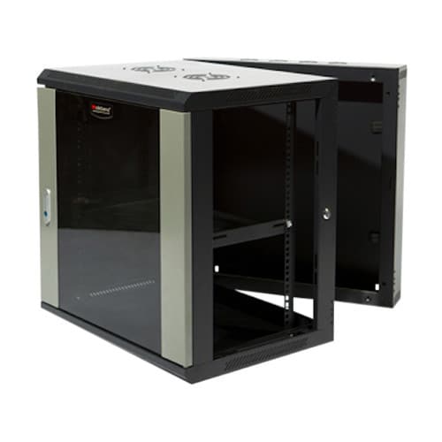 Wideband 12RU 600mm Wide x 550mm Deep Swing Gate Fully Assembled Wall Mounted Server Rack Data Cabinet