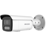 8MP HikVision fixed bullet network camera with Smart Hybrid Light, ColorVu technology, two-way audio, and IP67 water and dust resistance for indoor and outdoor use.