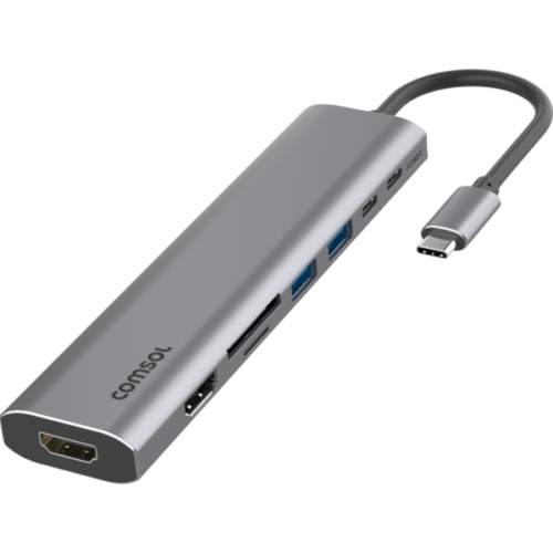 Comsol USB-C To Dual HDMI 1080p With Card Reader