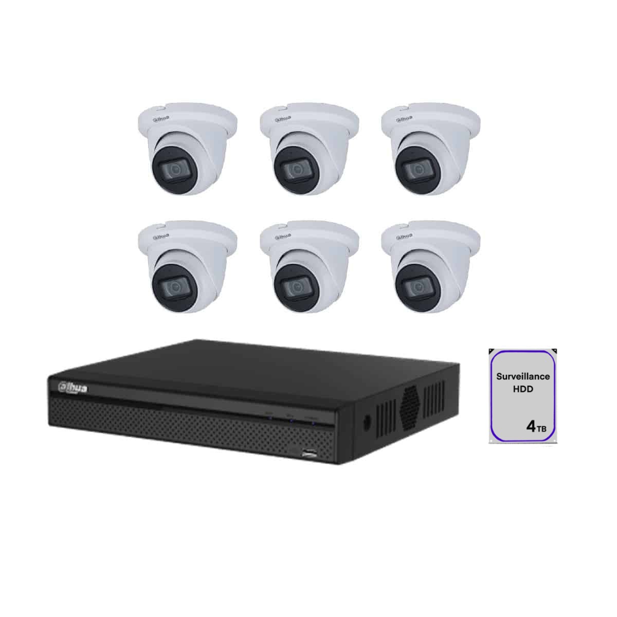 Dahua 8 Channel CCTV Security Kit: 8 Channel 4K NVR, 6 x 8MP Lite Fixed ...