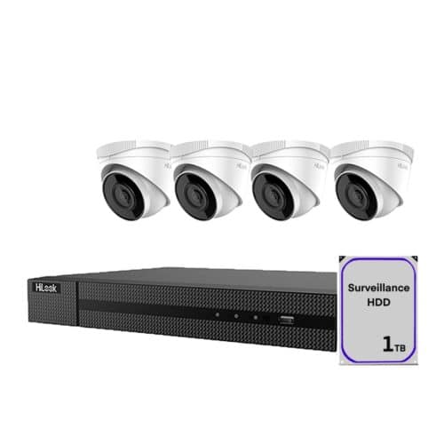 1TB Hikvision HIKVISION HILOOK 4MP CCTV SYSTEM 4CH DVR 4X DOME OUTDOOR CAMERA FULL KIT 