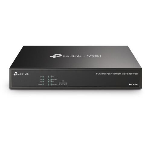 TP Link VIGI NVR1004H-4P V1 4-Channel PoE+ NVR | 4K HDMI, H.265+, ONVIF, Smart Detection